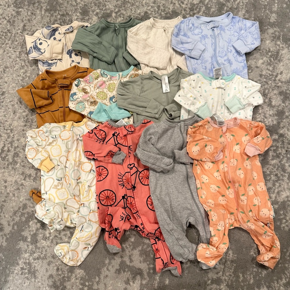 baby 12pc footie pajamas sleep n play bundle